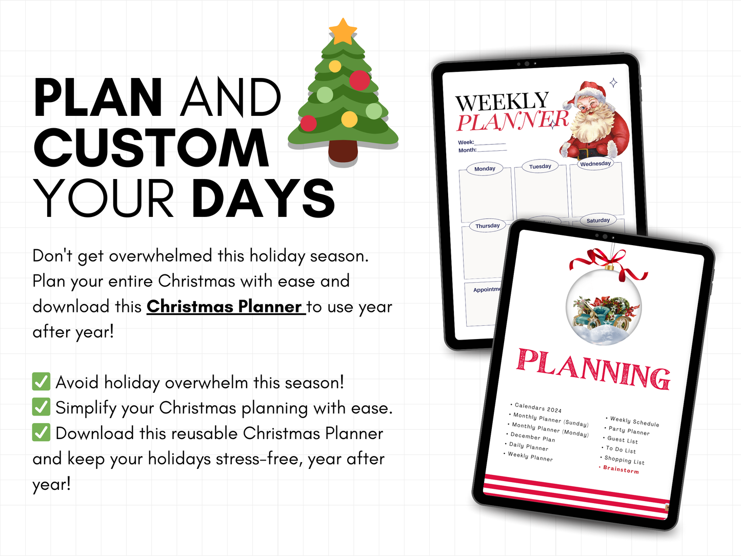 Digital Christmas & Holiday Planner | Instant Download PDF