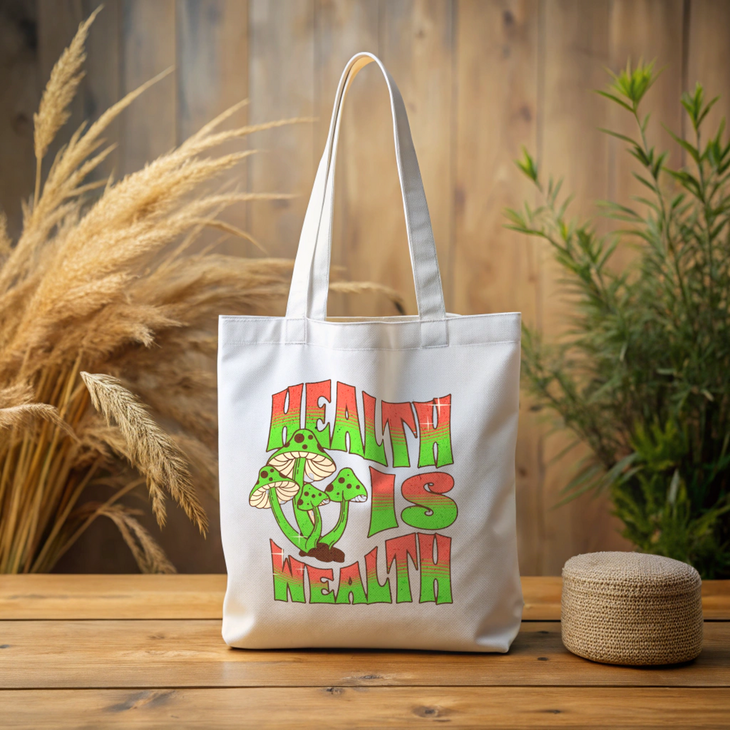 “Health is Wealth” Premium Tote Bag - Black or White