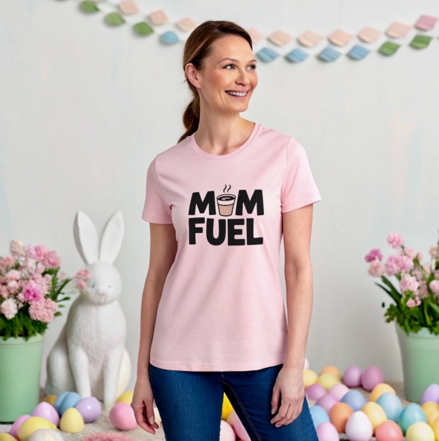 “Mom Fuel” Heavyweight Womens Crewneck T-shirt