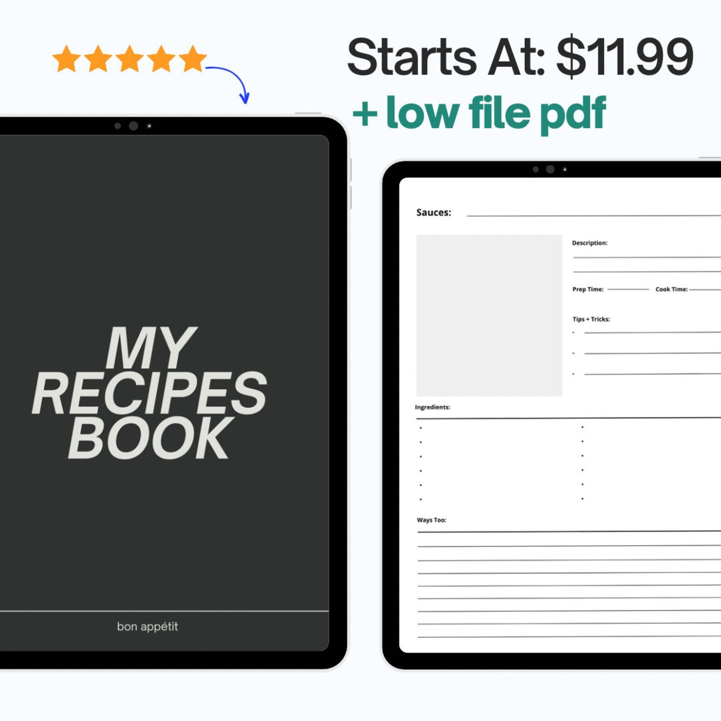 Digital Recipe Book for Moms - Meal Planning for Beginners