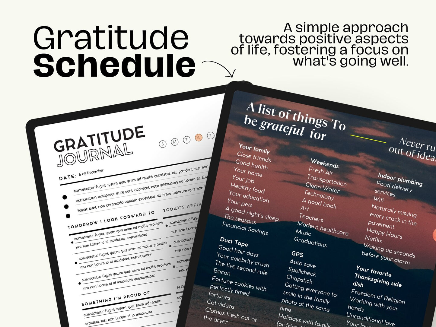 Plantillas de Goodnotes para el diario de gratitud digital | Autocuidado y productividad