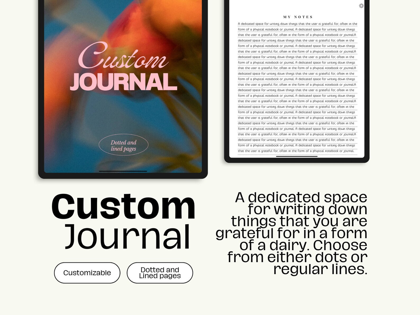 Plantillas de Goodnotes para el diario de gratitud digital | Autocuidado y productividad