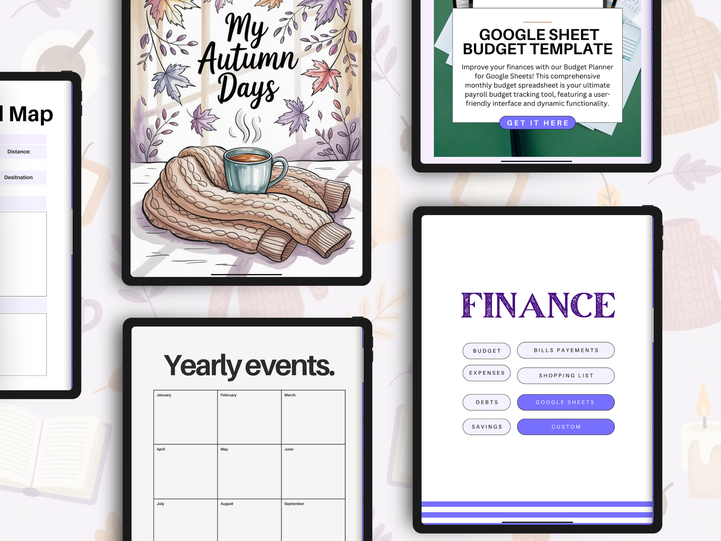 2025-2026 All-in-One Undated Autumn Digital Planner