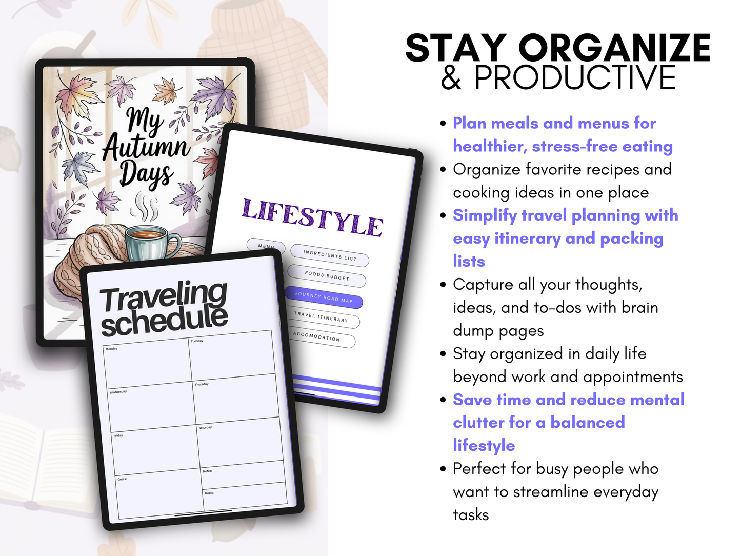 2025-2026 All-in-One Undated Autumn Digital Planner