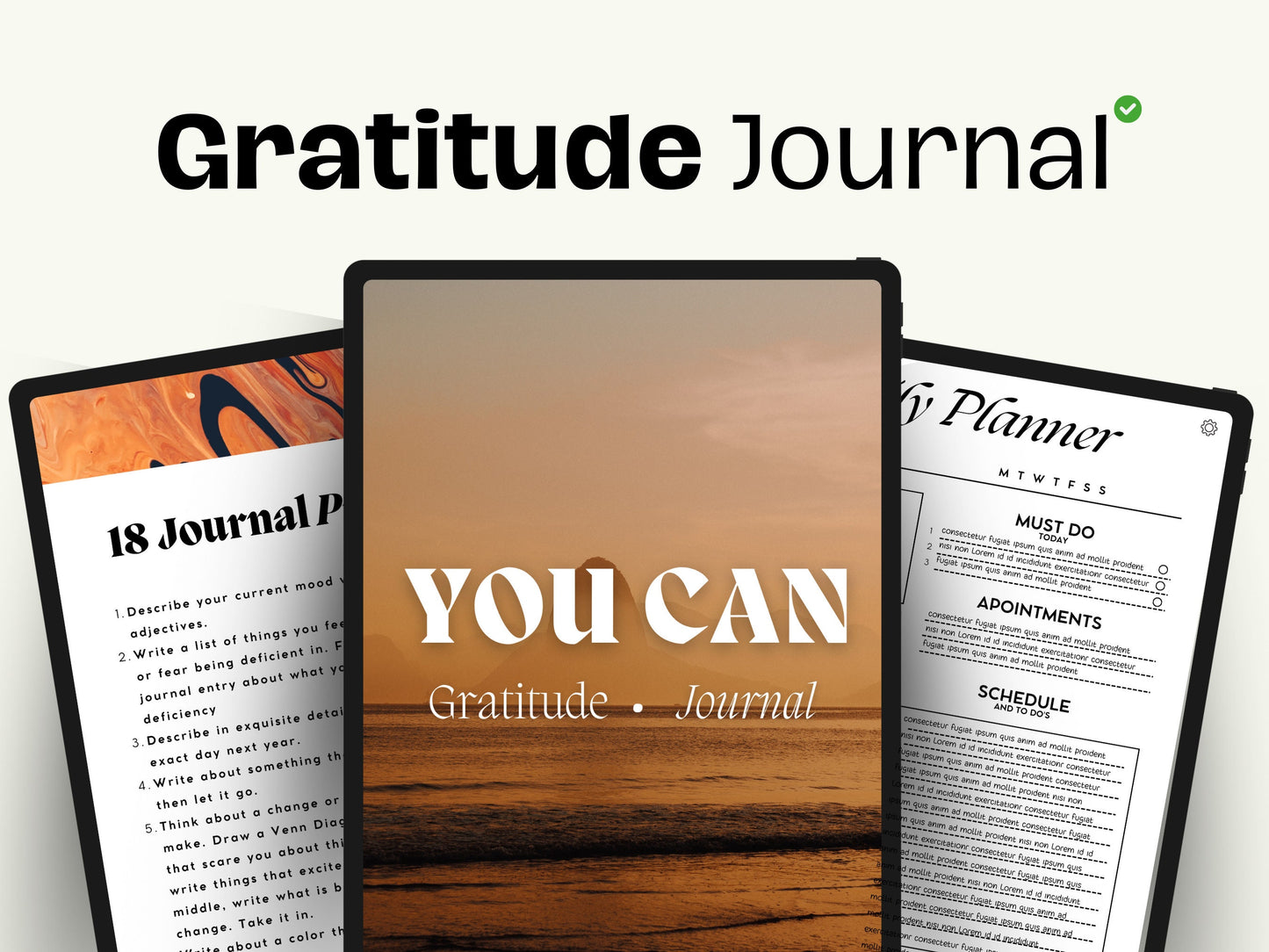 Plantillas de Goodnotes para el diario de gratitud digital | Autocuidado y productividad