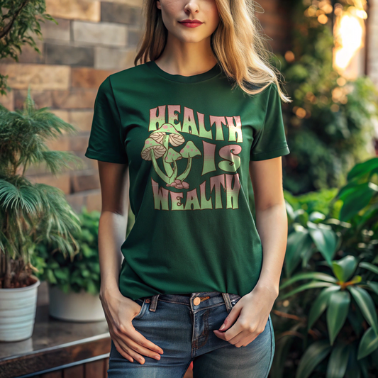 “Health is Wealth” Premium Womens Crewneck T-shirt