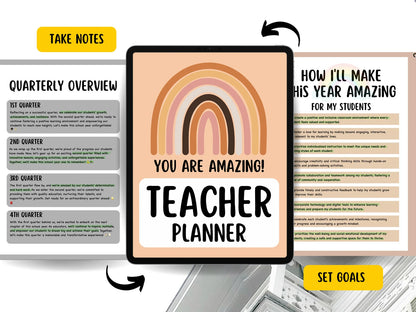 Digital Teacher Academic Planner - Lesson Planner Template