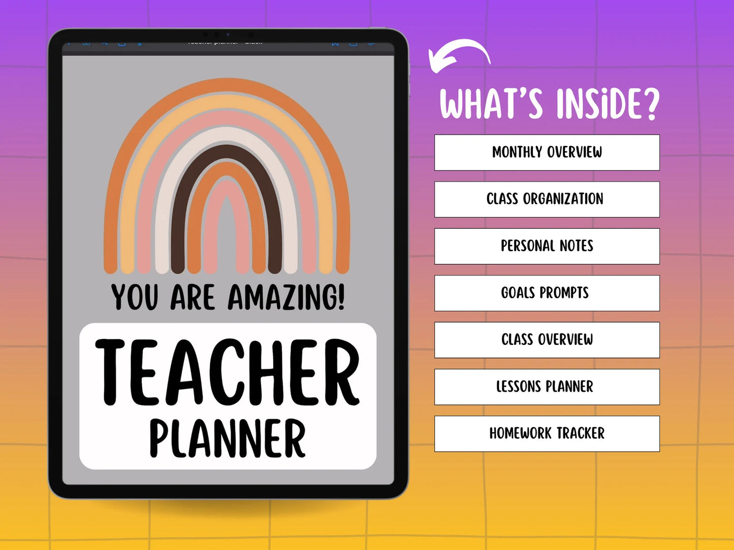 Digital Teacher Academic Planner - Lesson Planner Template