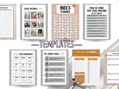 Digital Teacher Academic Planner - Lesson Planner Template