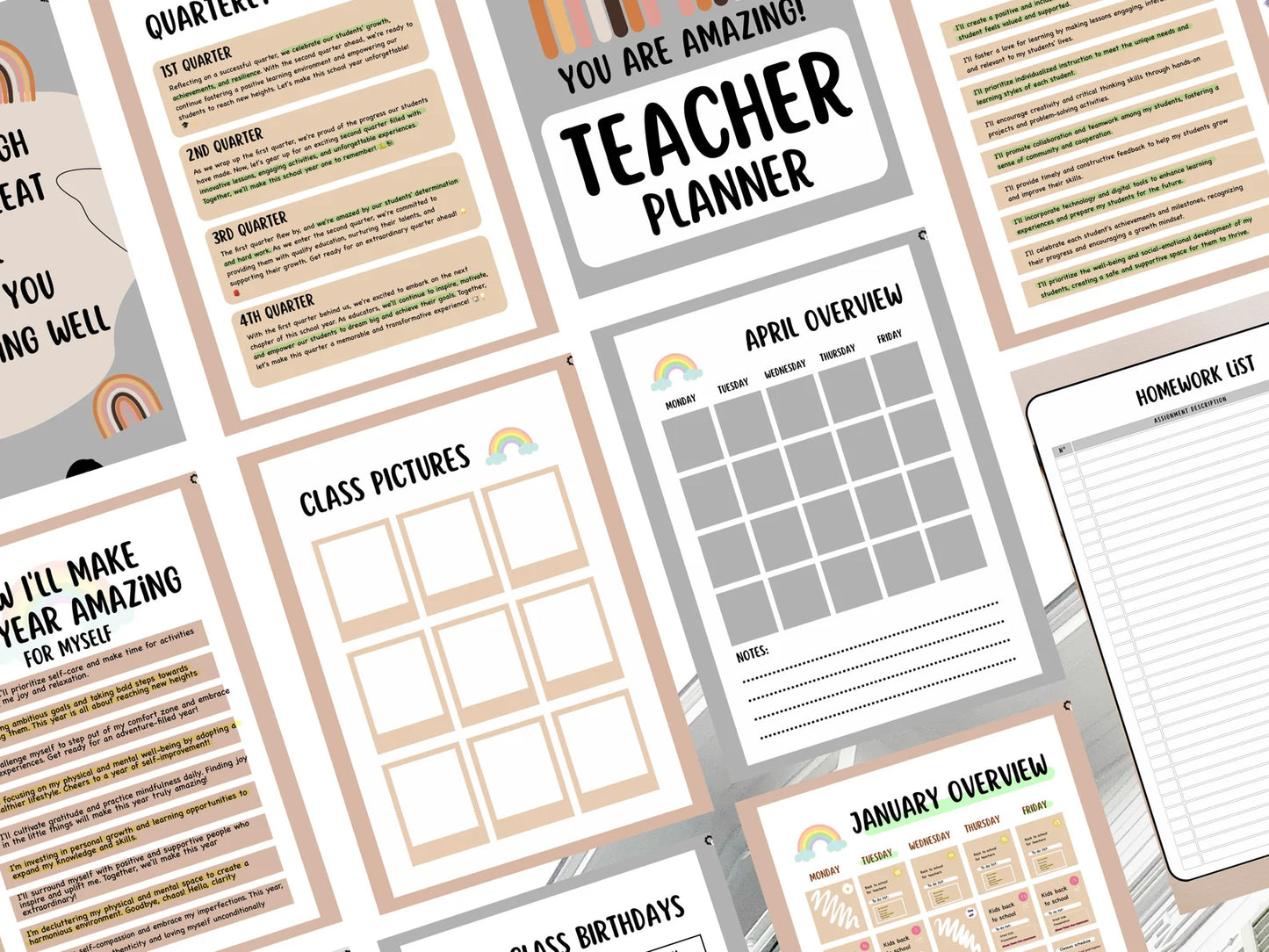 Digital Teacher Academic Planner - Lesson Planner Template