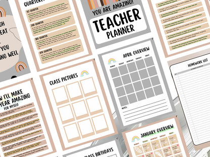 Digital Teacher Academic Planner - Lesson Planner Template