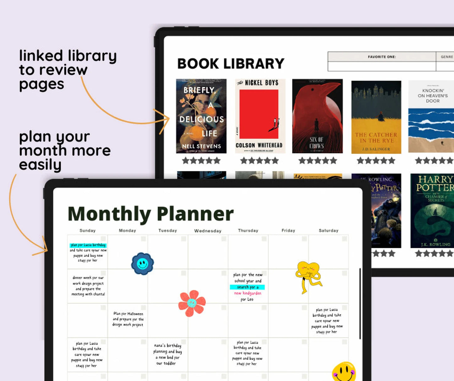 Digital Daily Planner Templates for Productivity and Movie Lovers