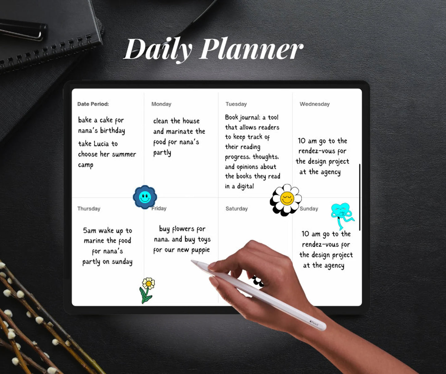 Digital Daily Planner Templates for Productivity and Movie Lovers